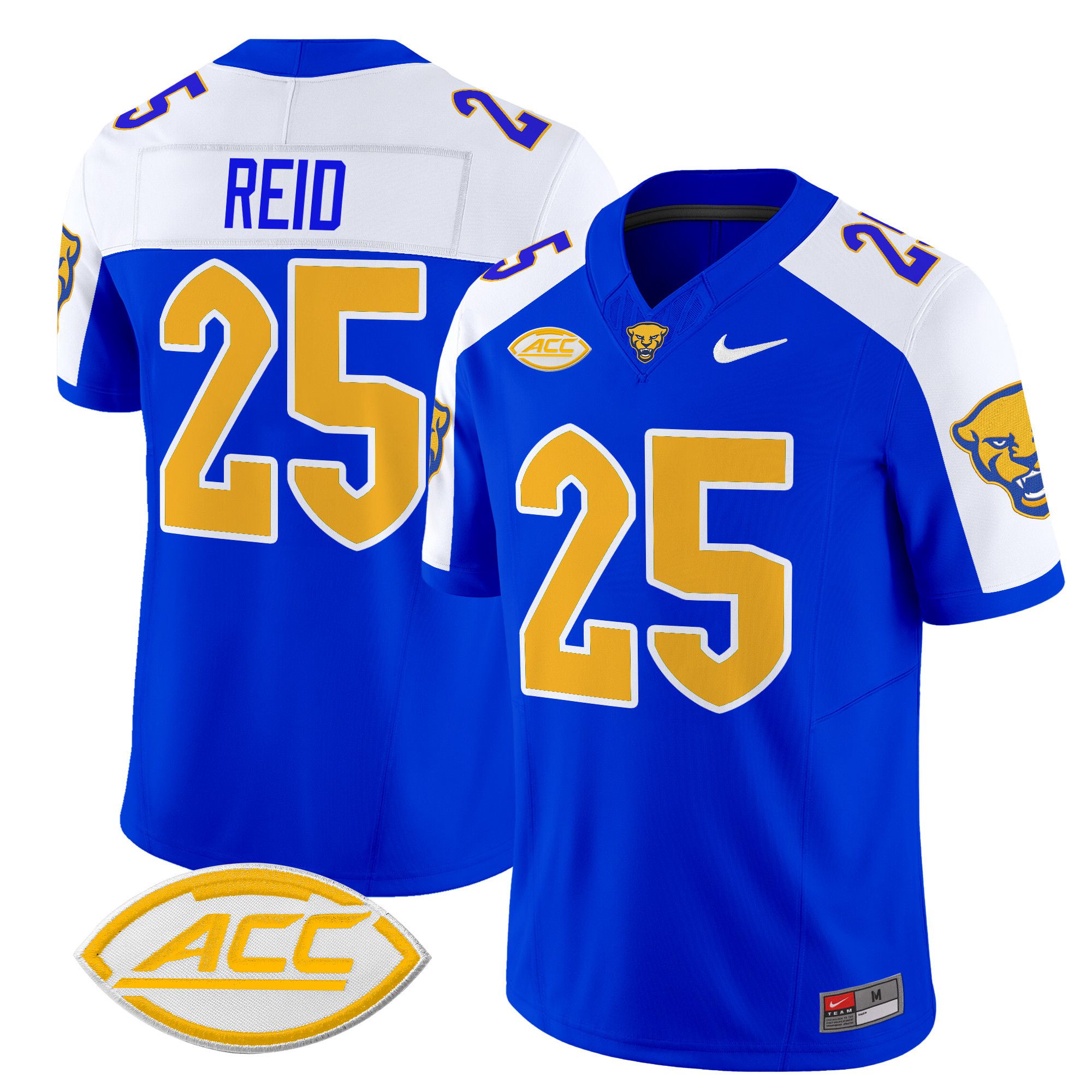 Men Pittsburgh Panthers #25 Reid Blue Nike 2024 Vapor Limited NCAA Jersey->customized ncaa jersey->Custom Jersey
